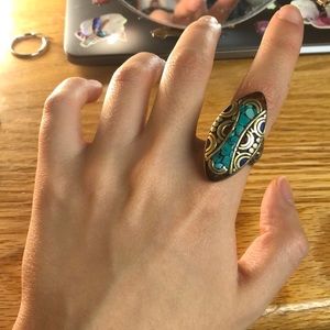 authentic tibetan large turquoise ring